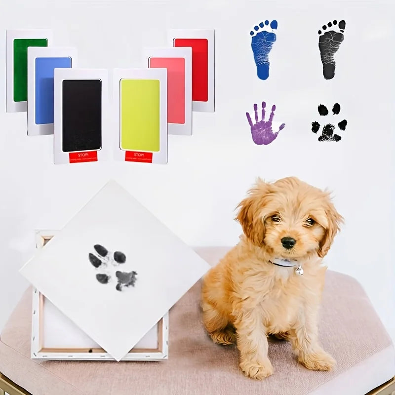 Pet Paw Print Ink Pad for Dogs, Touchless Ink Pad Pet Footprint Pad for Memorial Supplies