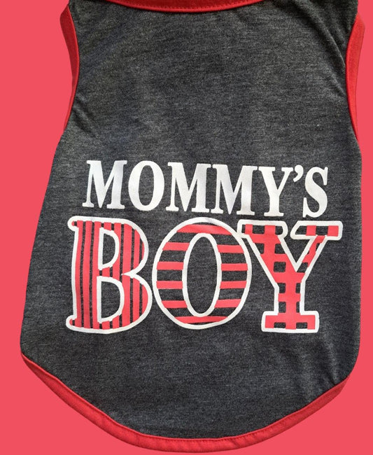 Mommy's Boy T-Shirt Vest Dark Gray