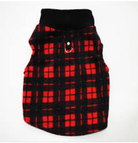 Thermal Plaid Vest Red