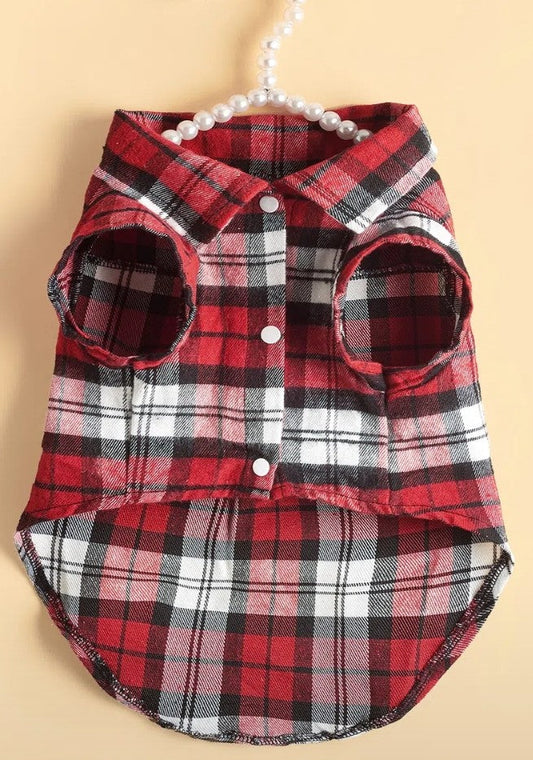 Flannel Vest Red